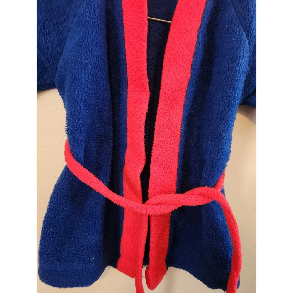 Vintage Dr.‎ Denton Red Blue Size 2 Flame Resistant Robe Red And Blue With Tie